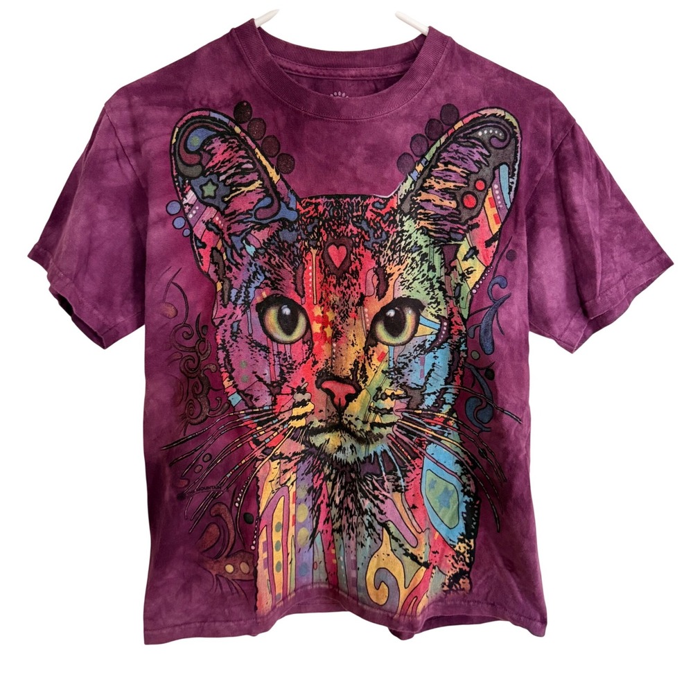 The Mountain Dean Russo Cat Tie Dye T-Shirt Purple Graphic Tee‎ Small Festival